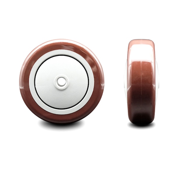 Service Caster SCC - 4" Maroon Poly on Polyolefin Wheel Only - 3/8" Bore - 350 lbs Capacity SCC-PPUB414-MRN - main